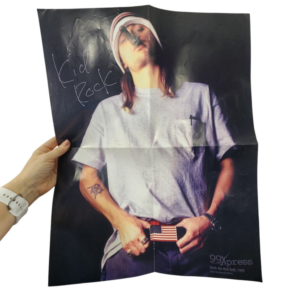 Vtg 1999 Kid Rock Promo Poster Music Rock Man Cave Bar Den Joe Dirt JFK Jr